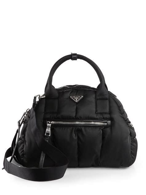 Prada Tessuto Bomber Bowler Bag 